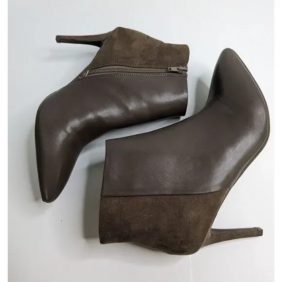 New! Worthington Lorna Memory Foam Taupe Pointed Toe Heeled Ankle Boot, 9M - Picture 2 of 6